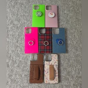 Apple Pink and Green Wallet-Style Phone Cases